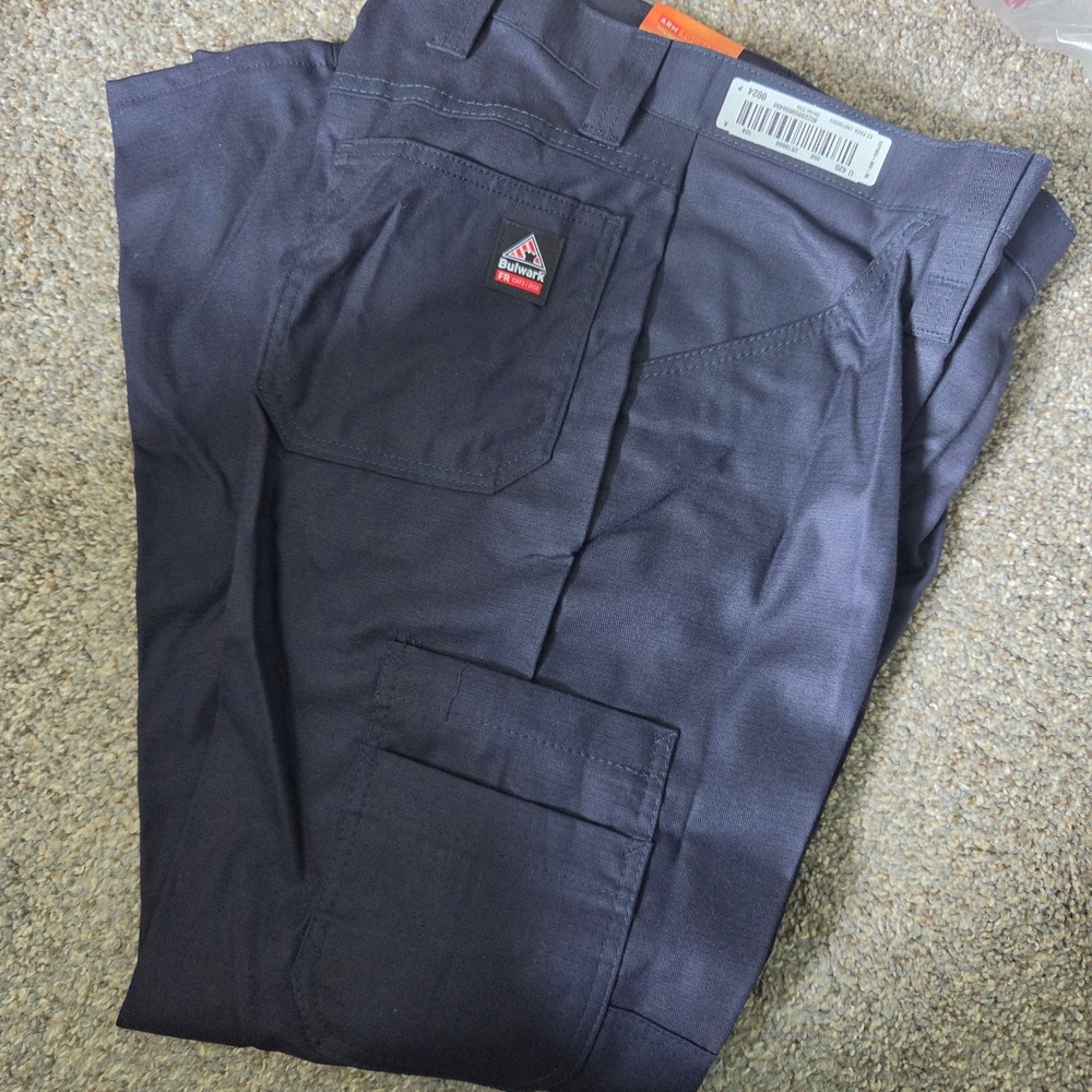 Bulwark FR iQ Series Comfort Lightweight Pants Navy Blue 30x30 QP14NV Cargo Mens